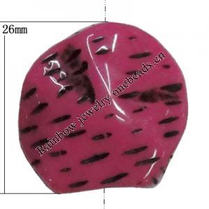 Resin Bead, 26x26mm Hole:1mm, Sold by Bag