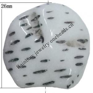 Resin Bead, 26x26mm Hole:1mm, Sold by Bag