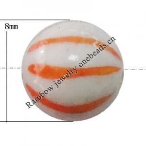 Porcelain beads, Round 8x8mm Hole:1mm, Sold by Bag