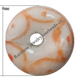 Porcelain beads, Flat Donut 8x4mm Hole:1mm, Sold by Bag