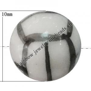 Porcelain beads, Round 10x10mm Hole:1mm, Sold by Bag