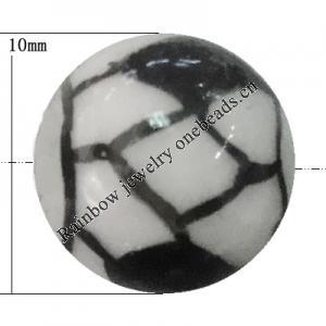 Porcelain beads, Round 10x10mm Hole:1mm, Sold by Bag