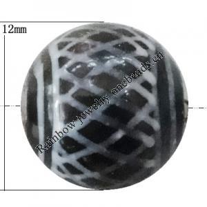 Porcelain beads, Round 12x12mm Hole:1mm, Sold by Bag