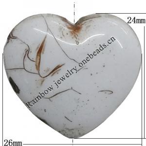 Acrylic Beads, Heart 26x24mm Hole:2mm, Sold by Bag