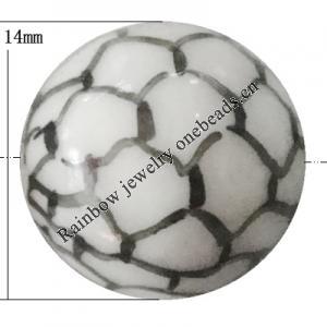 Porcelain beads, Round 14x14mm Hole:1mm, Sold by Bag