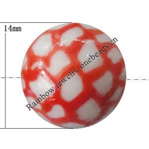 Porcelain beads, Round 14x14mm Hole:1mm, Sold by Bag