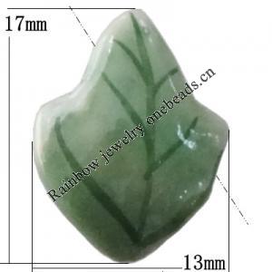 Porcelain beads, Leaf 17x13mm Hole:1mm, Sold by Bag