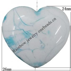 Acrylic Beads, Heart 26x24mm Hole:2mm, Sold by Bag