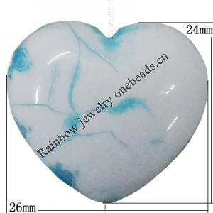 Acrylic Beads, Heart 36x32mm Hole:2mm, Sold by Bag