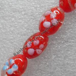Gold Sand LampworkBeads, Oval 16x12mm Hole: About 1.5mm, Sold by PC