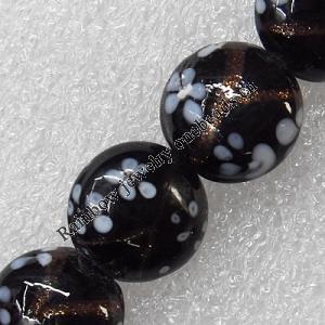 Lampwork Beads, Round 16mm Hole: About 1.5mm, Sold by PC