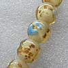 Gold Sand Lampwork Beads, Round 16mm Hole: About 1.5mm, Sold by PC