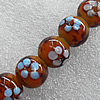 Gold Sand Lampwork Beads, Round 18mm Hole: About 1.5mm, Sold by PC