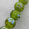 Gold Sand Lampwork Beads, Round 16mm Hole: About 1.5mm, Sold by PC