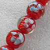 Gold Sand Lampwork Beads, Round 24mm Hole: About 2mm, Sold by PC