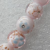 Gold Sand Lampwork Beads with Acrylic Zircon, Round 20mm Hole: About 2mm, Sold by PC