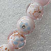 Gold Sand Lampwork Beads with Acrylic Zircon, Round 22mm Hole: About 2mm, Sold by PC