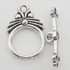 Clasp Zinc Alloy Jewelry Findings Lead-free, Loop:22x15mm,Bar:24x5mm, Hole:2mm, Sold by Bag