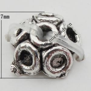 Bead Caps Zinc Alloy Jewelry Findings Lead-free, 7x7mm, Hole:1mm, Sold by Bag