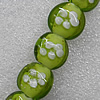 Gold Sand Lampwork Beads, Flat Round 20mm Hole: About 2mm, Sold by PC