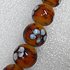 Gold Sand Lampwork Beads, Round 16mm Hole: About 1.5mm, Sold by PC