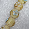 Gold Sand Lampwork Beads, Round 16mm Hole: About 1.5mm, Sold by PC