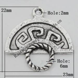 Connector Zinc Alloy Jewelry Findings Lead-free, 23x23mm, Hole:2mm,6mm, Sold by Bag