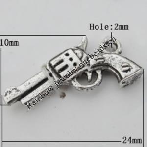 Pendant Zinc Alloy Jewelry Findings Lead-free, 24x10mm Hole:2mm, Sold by Bag