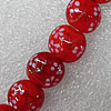 Gold Sand Lampwork Beads, Flat Round 15mm Hole: About 1.5mm, Sold by PC