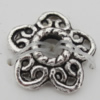 Bead Caps Zinc Alloy Jewelry Findings Lead-free, 12x12mm, Hole:3mm, Sold by Bag