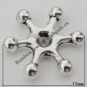 Bead Zinc Alloy Jewelry Findings Lead-free, 15x15mm, Hole:2mm, Sold by Bag