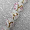 Gold Sand Lampwork Beads, Flat Round 15mm Hole: About 1.5mm, Sold by PC