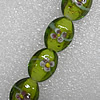 Gold Sand Lampwork Beads, Oval 14x18mm Hole: About 1.5mm, Sold by PC