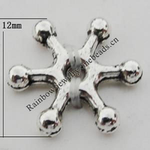 Bead Zinc Alloy Jewelry Findings Lead-free, 12x12mm, Hole:1mm, Sold by Bag