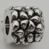 European Style Beads Zinc Alloy Jewelry Findings Lead-free, 10x11mm, Hole:5mm, Sold by Bag