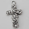 Pendant Zinc Alloy Jewelry Findings Lead-free, Cross 13x22mm Hole:2mm, Sold by Bag