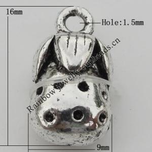 Pendant Zinc Alloy Jewelry Findings Lead-free, 9x16mm Hole:1.5mm, Sold by Bag