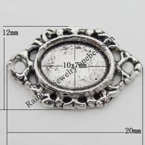 Connector Zinc Alloy Jewelry Findings Lead-free, 20x12mm, Hole:1mm, Sold by Bag