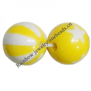 Handmade Solid Acrylic Beads, Round 20mm, Sold by Bag