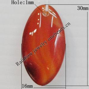 Agate Pendant,“Blooming Season”Flat Oval 30x16mm Hole:1mm, Sold by PC