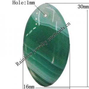 Agate Pendant,“Love Oasis” Flat Oval 30x16mm Hole:1mm, Sold by PC