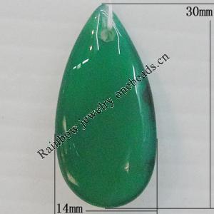 Agate Pendant,“Mimosa Pudica” Teardrop 30x14mm Hole:1mm, Sold by PC