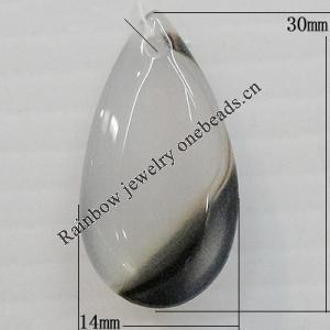 Agate Pendant,“Cloud-Rain” Teardrop 30x14mm Hole:1mm, Sold by PC