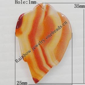 Agate Pendant,“Love on Mapie Leaves” Leaf 35x25mm Hole:1mm, Sold by PC