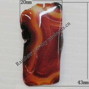 Handmade Agate Pendant,“Love of the Past” Nugget 43x20mm Hole:1mm, Sold by PC