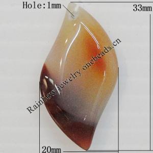 Agate Pendant,“long Tisal River” 33x20mm Hole:1mm, Sold by PC