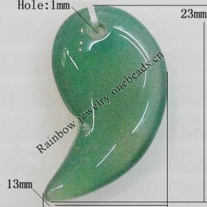 Agate Pendant,“Sadiess Grass” Ivory 23x13mm Hole:1mm, Sold by PC