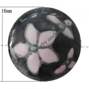 Porcelain beads, Flat Round 16x8mm Hole:1mm, Sold by Bag