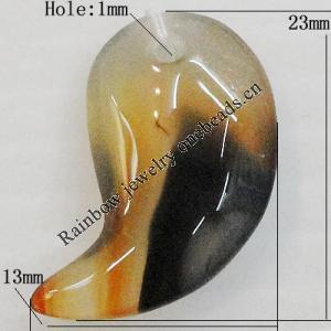 Agate Pendant,“Trip on Beauty River” Ivory 23x13mm Hole:1mm, Sold by PC