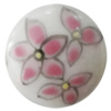 Porcelain beads, Flat Round 16x8mm Hole:1mm, Sold by Bag